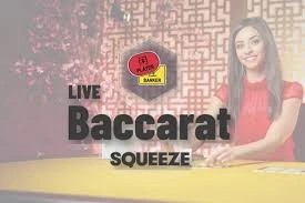 Baccarat Squeeze slot visual from Evolution available on weiss-kaszinó.com