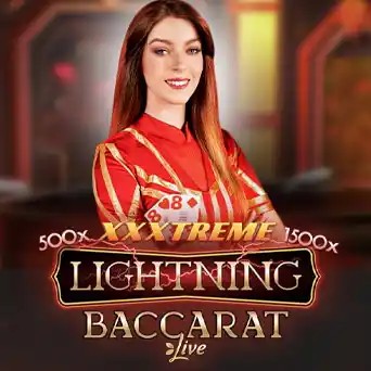Lightning Baccarat by Evolution, showcased at weiss-kaszinó.com – game logo